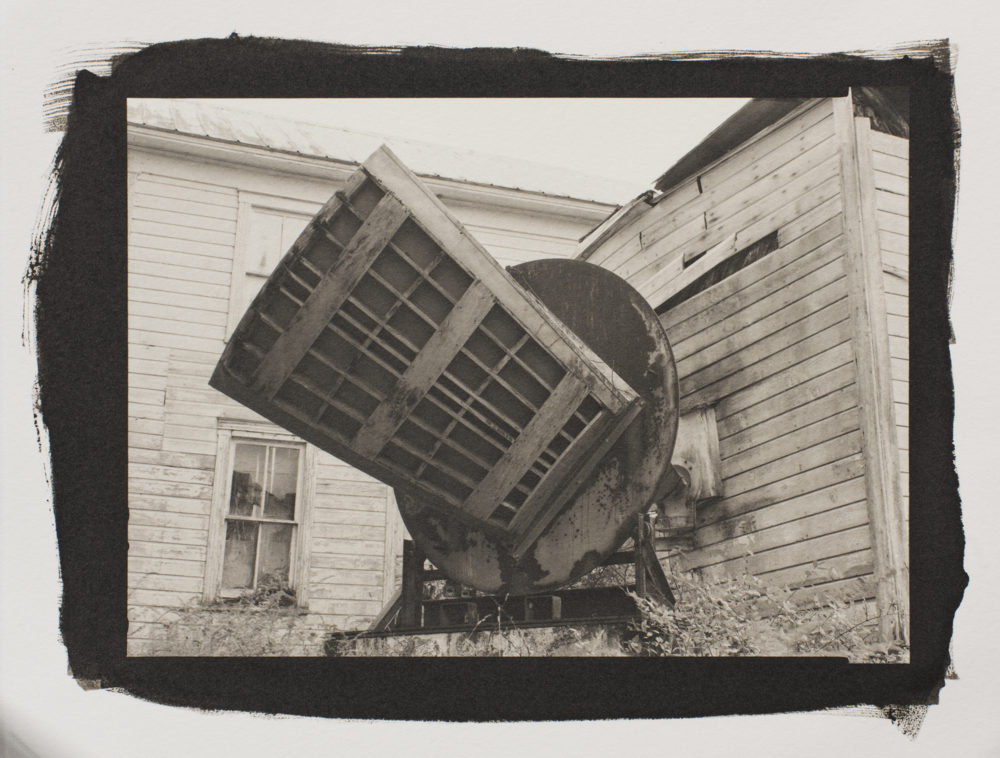 A platinum/palladium print of one of the oldest telescopes at Green Bank National Radio Astronomy Observatory, in the back of the Beard House. 