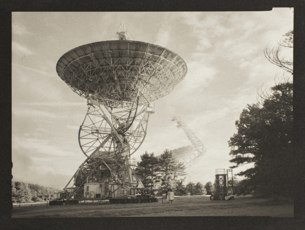 A platinum/palladium print of 85-2 Radio Telescope with Green Bank Telescope, at the Green Bank National Radio Astronomy Observatory